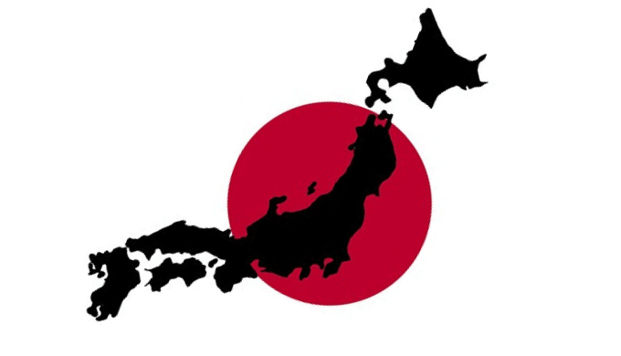 日本地図と日の丸